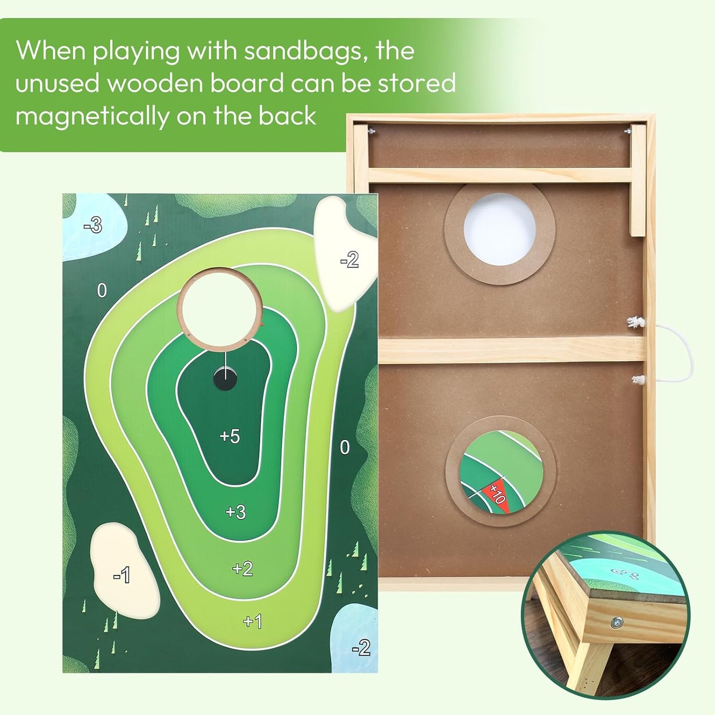 2-in-1 Cornhole Board Set & Dartboard Target Game