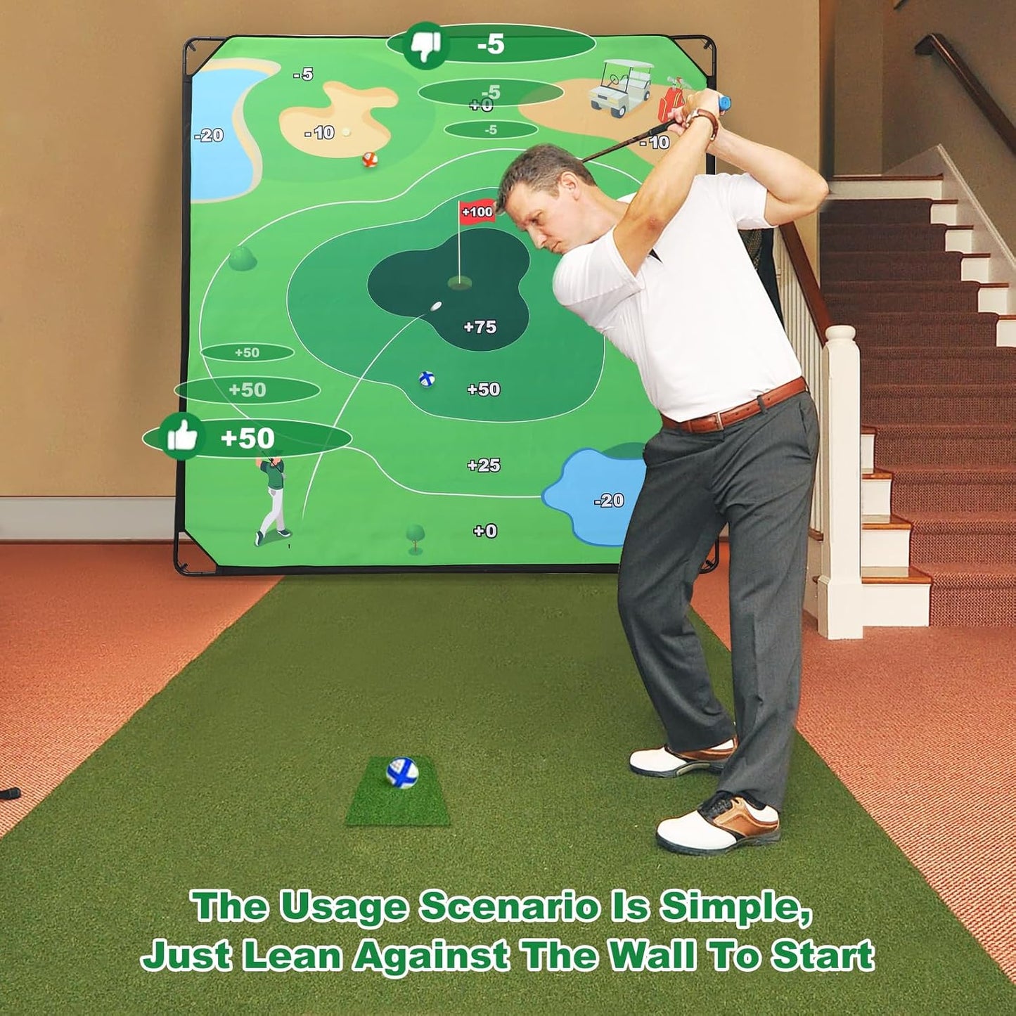 SJEhome Golf Chipping Game, 70"x70" Adults Indoor/Outdoor Family Yard Game