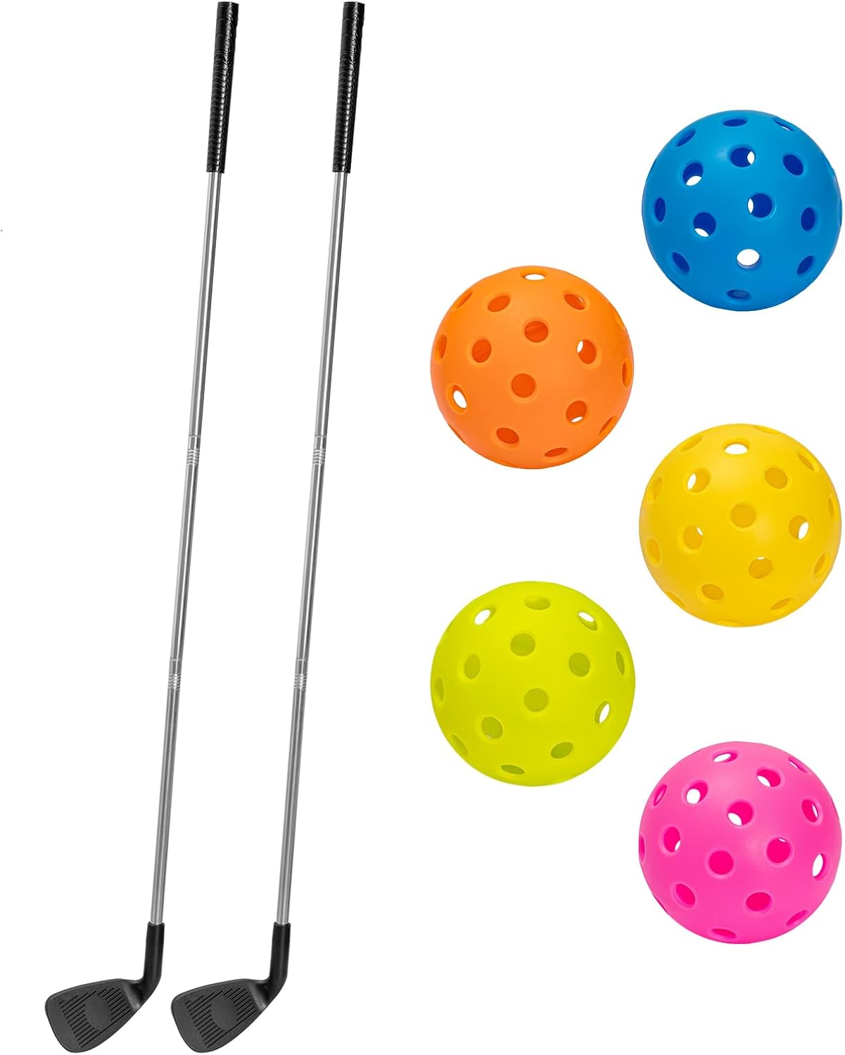 SJEhome Backyard Game Golf 2 Clubs and 5 Balls Suitable for 9/6/3