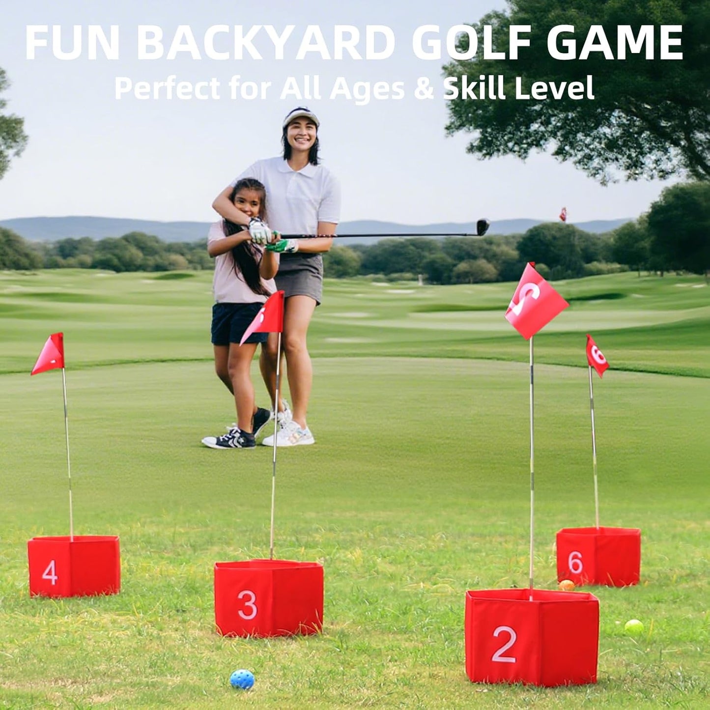 SJEhome Upgraded 6 Hole Backyard Game Golf