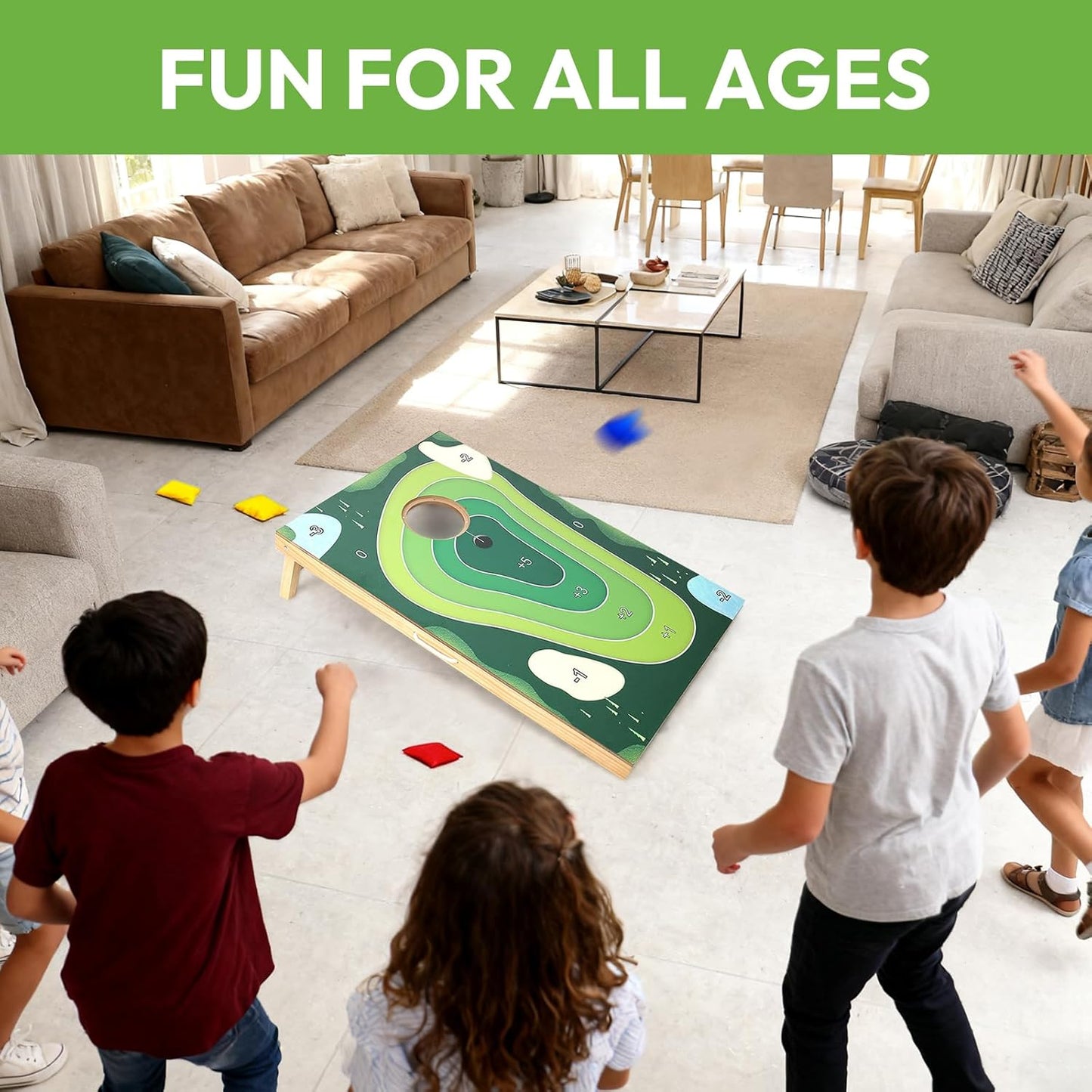 2-in-1 Cornhole Board Set & Dartboard Target Game