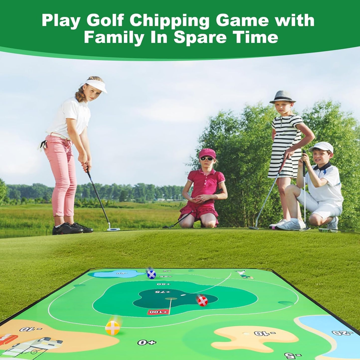 SJEhome Golf Chipping Game, 70"x70" Adults Indoor/Outdoor Family Yard Game