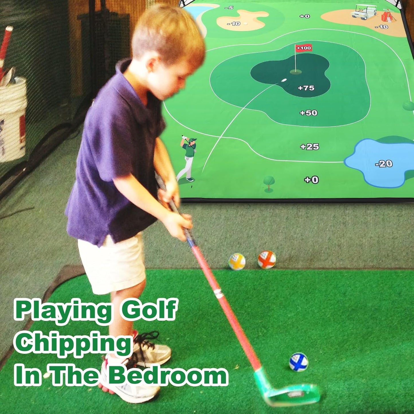 SJEhome Golf Chipping Game, 70"x70" Adults Indoor/Outdoor Family Yard Game