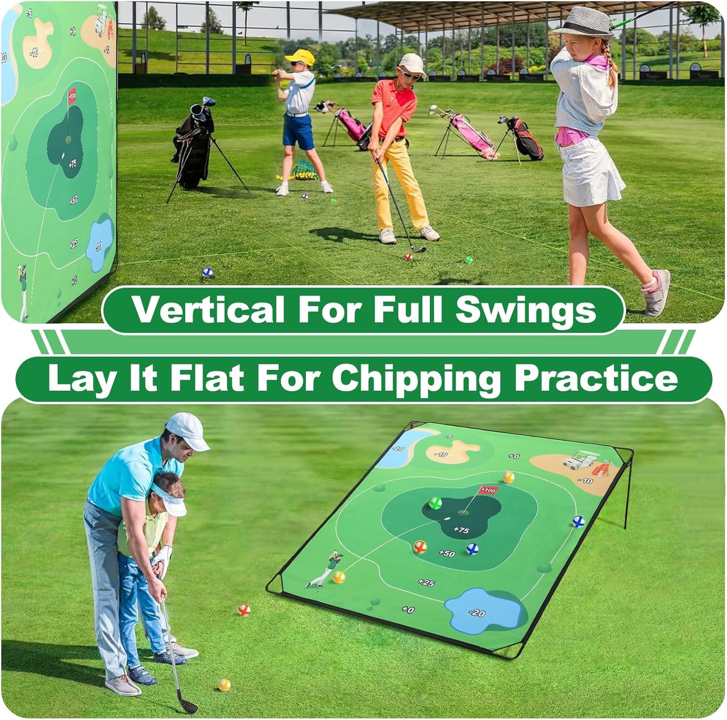 SJEhome Golf Chipping Game, 70"x70" Adults Indoor/Outdoor Family Yard Game